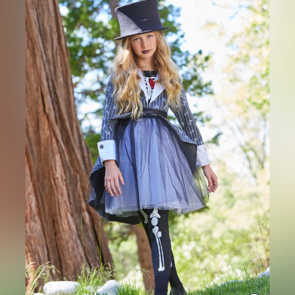 Chasing Fireflies Skeleton Costume - Black, White, Gray